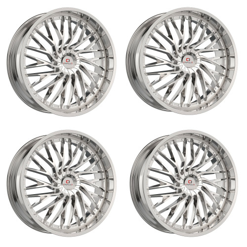 Set 4 22" Cavallo CLV-43 Nano Chrome 22x8.5 Wheels 5x4.5 5x120 38mm Rims