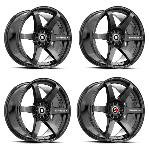 Set 4 18" Spec-1 SPT-32 Gloss Black 18x9 Wheels 4x100 4x4.5 38mm Rims