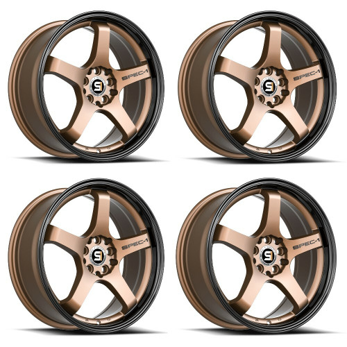 Set 4 18" Spec-1 SPT-31 Matte Bronze & Black Lip 18x8.5 Wheels 5x112 5x4.5 38mm