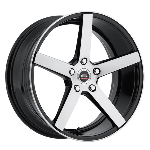 18" Spec-1 SP-36 Gloss Black & Brushed 18x8 Wheel 5x4.5 38mm Rim