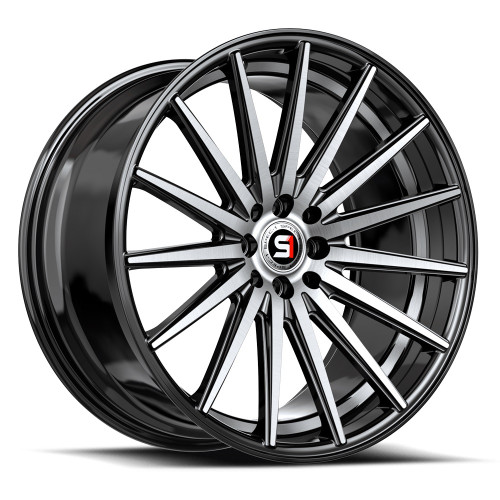 17" Spec-1 SP-69 Gloss Black & Machined & Undercut 17x7.5 Wheel 4x100 4x4.5 42mm