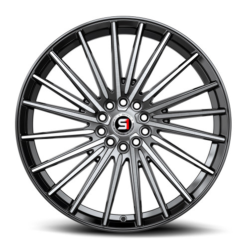 18" Spec-1 SP-68 Gloss Black & Machined 18x8 Wheel 5x100 5x4.5 38mm Rim