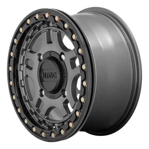 KMC Powersports Ks240 Recon Beadlock 14x7 4x156 Gun Metal Black Wheel 14" 38mm