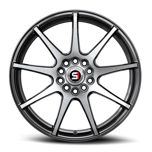 17" Spec-1 SP-67 Gloss Black & Machined 17x7 Wheel 5x112 5x4.5 42mm Rim