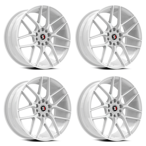 Set 4 18" Spec-1 SP-78 All White 18x8 Wheels 5x112 5x4.5 35mm Rims