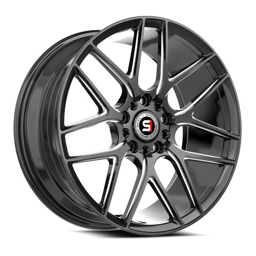 16" Spec-1 SP-78 Gloss Black & Milled 16x7.5 Wheel 5x100 5x4.5 30mm Rim
