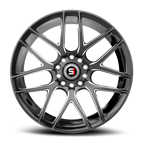 16" Spec-1 SP-78 Gloss Black & Milled 16x7.5 Wheel 5x100 5x4.5 30mm Rim
