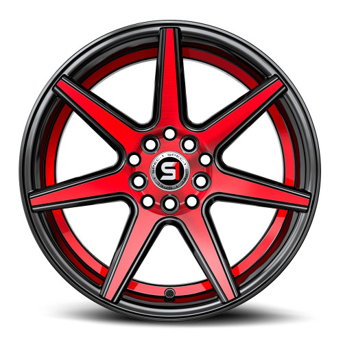 17" Spec-1 SP-73 Gloss Black Red Machined & Undercut 17x7.5 5x100 5x4.5 42mm Rim