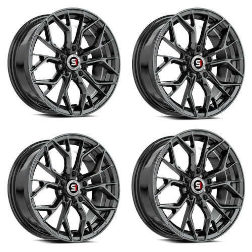 Set 4 15" Spec-1 SP-76 Gloss Black 15x6.5 Wheels 4x100 4x4.5 20mm Rims