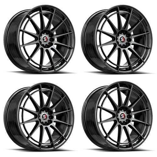 Set 4 20" Spec-1 SP-64 Gloss Black 20x9 Wheels 5x100 5x4.5 38mm Rims