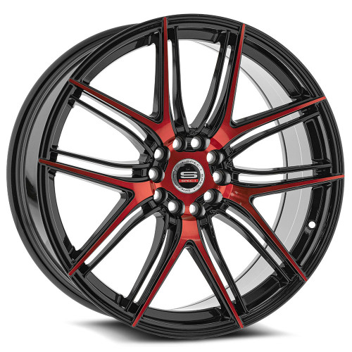 17" Spec-1 SP-56 Gloss Black & Red Machined 17x7.5 Wheel 5x105 5x4.5 42mm Rim