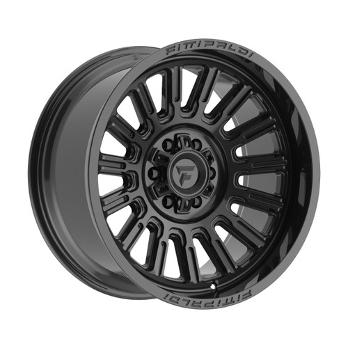 20" Fittipaldi Off Road FA24B Gloss Black 20x10 Wheel 8x180 -19mm For Chevy GMC