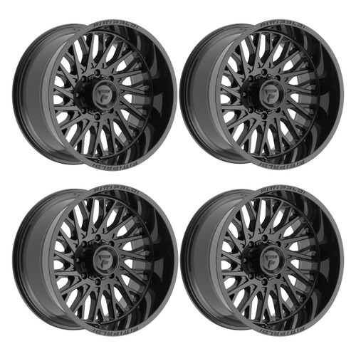 Set 4 24" Fittipaldi Off Road FA08GB 24x10 8x6.5 -19mm Gloss Black Lifted Rims