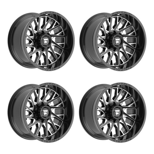 Set 4 20" Fittipaldi Off Road FA08BM 20x9 8x180 18mm Gloss Black Milled Wheels