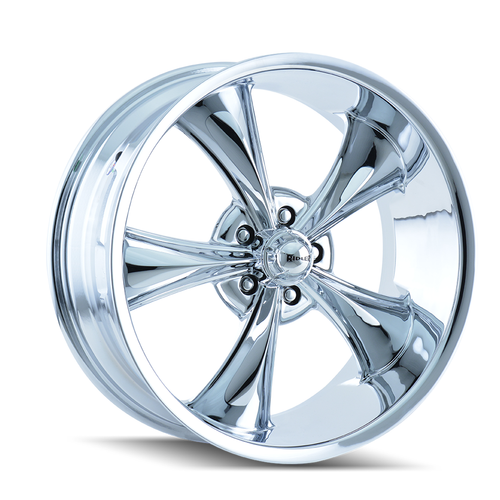 22" Ridler 695 22x10.5 Chrome 5x4.75 Wheel 0mm Rim For Chevy GMC
