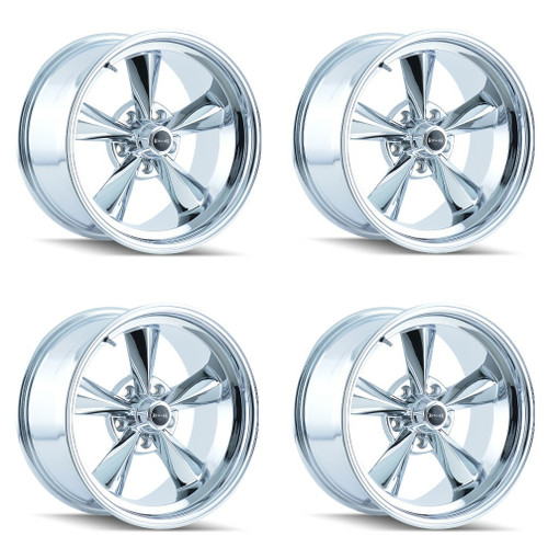Set 4 15" Ridler 675 15x7 Chrome 5x4.75 Wheels 0mm Rims For Chevy GMC