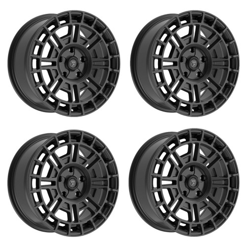Set 4 17" Fittipaldi Off Road FT109SB Satin Black 17x8 Wheels 5x100 5x112 35mm