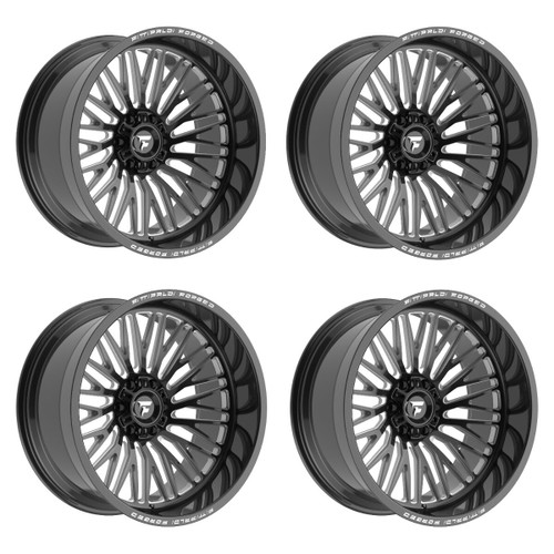 Set 4 22" Fittipaldi Off Road FTF505BM Gloss Black Milled 22x10 8x6.5 -19mm Rims