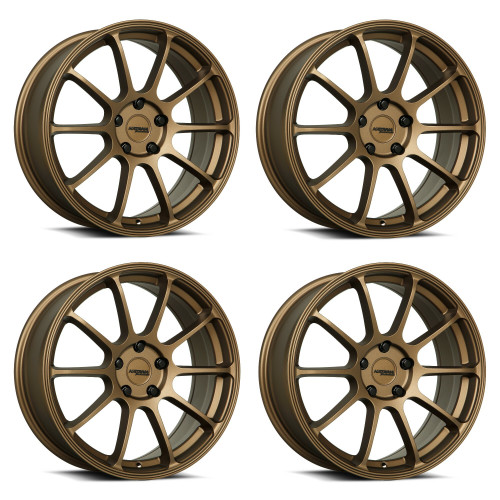 Set 4 17" Katana Wheels KR07 17x7.5 5x100 40mm Matte Bronze Racing Rims