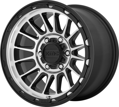 16" KMC KM542 Impact 16x7 5x110 Satin Black Machined Wheel 30mm Rim