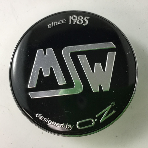 MSW by OZ Black on Chrome Center Cap XC512BW Snap In 2.5" DIA