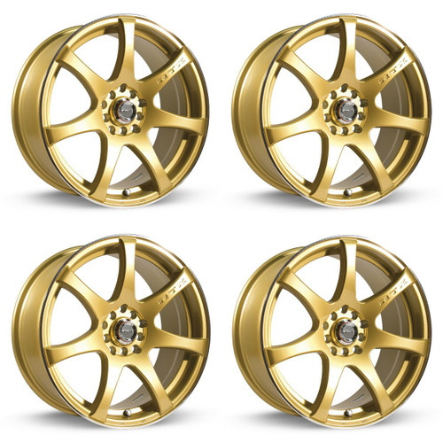 Set 4 15" RTX Ink Gold Machined Wheels 15x6.5 4x100 5x4.5 40mm Rims