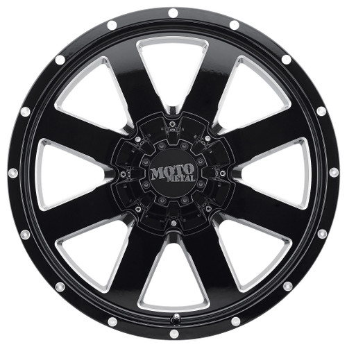 18" Moto Metal MO962 18x9 Gloss Black Milled 5x5 5x5.5 Wheel 0mm Truck Rim