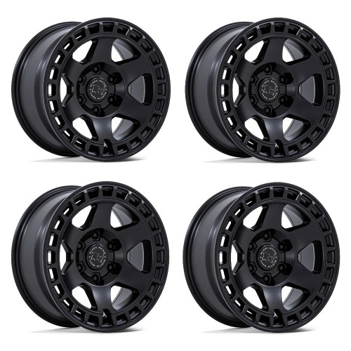 Set 4 17" Black Rhino Hard Alloys BR022 Bahari Matte Black 17x8.5 5x5 25mm Rims