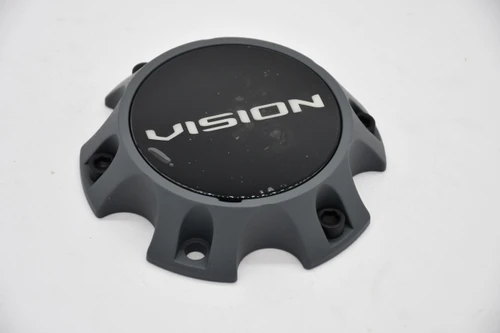 Vision Wheels 403 Tactical Gray Black Thrashed Gunmetal Replacement Center Cap, SKU C354TG-6V, for compatible 6-lug wheels
