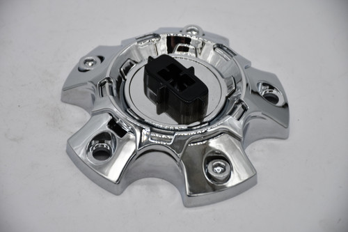Vision 404 Brawl Chrome Gloss Black Logo Wheel Center Cap C404-65V