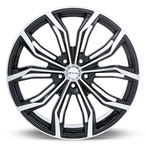20" RTX Black Widow Black Machined Wheel 20x9 5x112 40mm Rim