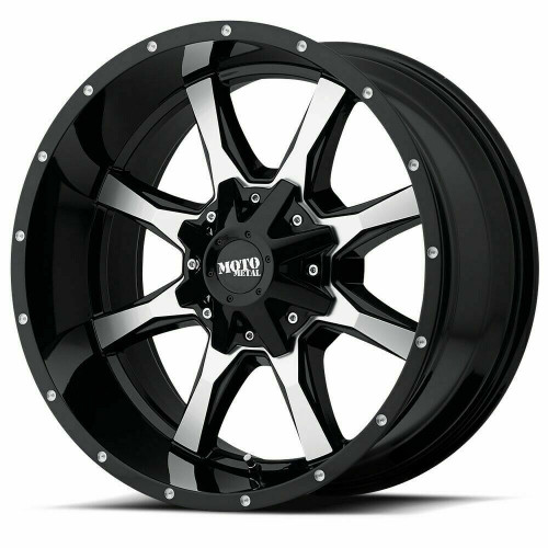 20" Moto Metal MO970 20x10 Gloss Black Machined Face 6x135 6x5.5 Wheel -18mm Rim