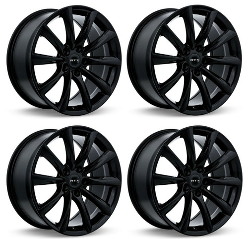 Set 4 18" RTX Alto Gloss Black Wheels 18x8.5 5x4.5 35mm Rims
