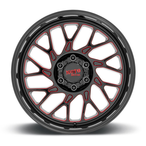 Moto Metal MO805 20x10 6x135 Gloss Black Milled Red Tint Wheel 20" -18mm
