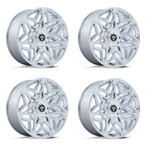 Set 4 22" DUB 1PC DC274 Anomaly Chrome 22x9 Wheels 5x115 5x120 38mm Rims