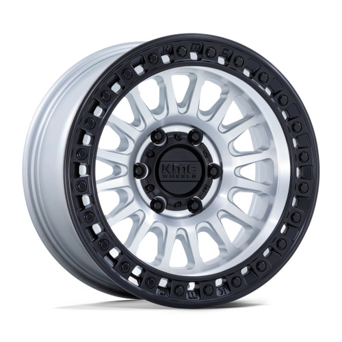 Set 4 18" KMC KM552 IMS Machined W/ Black Lip 18x9 Wheels 8x180 18mm Truck Rims