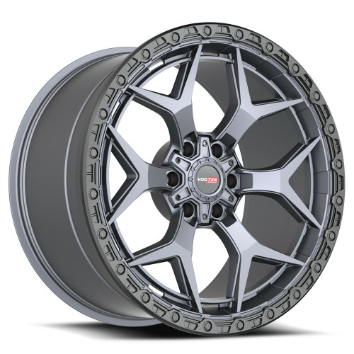 20" Vortek Atheno VRT-603 Matte Titanium 20x9 Wheel 6x135 6x5.5 0mm Rim For GMC
