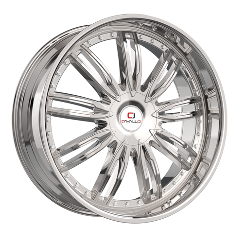 20" Cavallo CLV-54 Nano Chrome 20x8.5 Wheel 5x4.5 5x120 35mm Rim