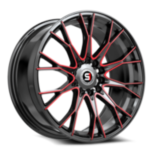 Set 4 18" Spec-1 SP-59 Gloss Black & Red Machined 18x8 Wheels 4x100 4x4.5 38mm