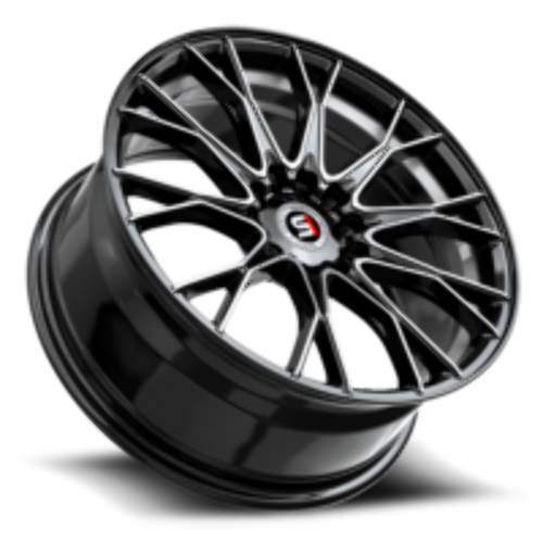 17" Spec-1 SP-59 Gloss Black & Machined & Undercut 17x7.5 Wheel 5x112 5x4.5 42mm