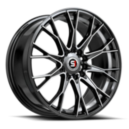 Set 4 17" Spec-1 SP-59 Gloss Black & Machined 17x7.5 Wheels 5x108 5x4.5 42mm Rim