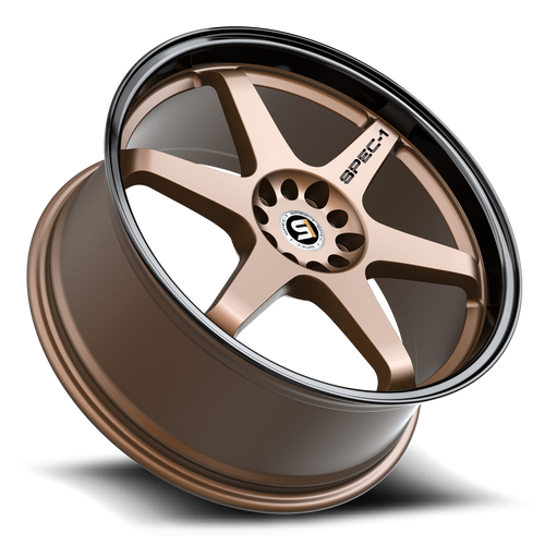 18" Spec-1 SPT-33 Matte Bronze & Black Lip 18x8.5 Wheel 4x100 4x4.5 38mm Rim