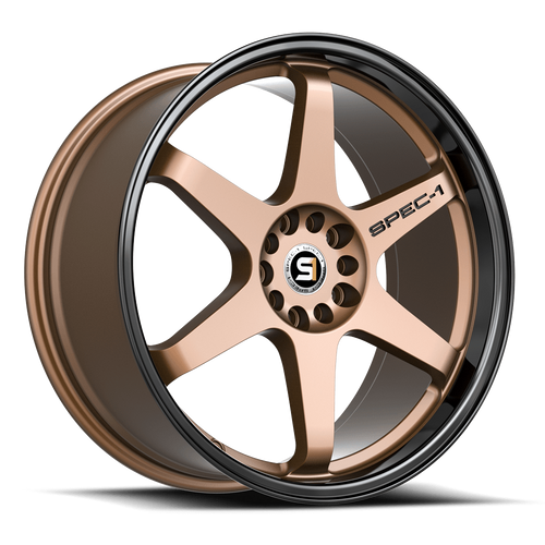 Set 4 18" Spec-1 SPT-33 Matte Bronze & Black Lip 18x8.5 Wheels 4x100 4x4.5 38mm