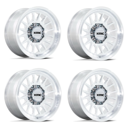 Set 4 18" KMC KM452 Impact Forged Monoblock Raw Machined 18x9 Wheels 8x170 -12mm