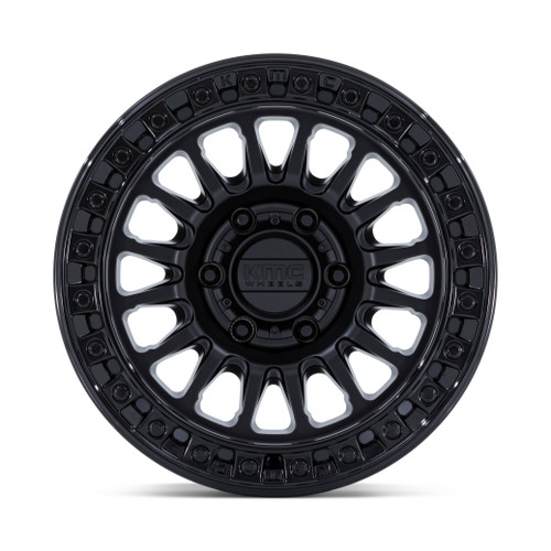 18" KMC KM552 IMS Matte Black Gloss Black Lip 18x9 Wheel 8x170 0mm For Ford Rim