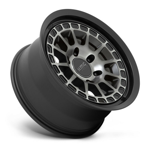 17" KMC KM719 Canyon 17x8 5x4.5 Satin Black With Gray Tint Wheel 35mm Rim