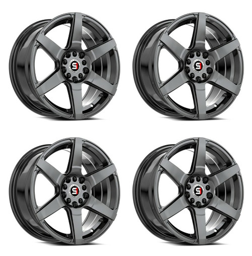 Set 4 16" Spec-1 SPT-34 Gloss Black 16x7 Wheels 5x100 5x4.5 30mm Rims