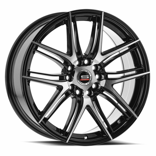 Set 4 20" Spec-1 SP-56 Gloss Black & Machined 20x8.5 Wheels 5x100 5x4.5 38mm Rims