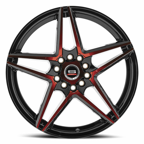 20" Spec-1 SP-54 Gloss Black & Red Machined 20x8.5 Wheel 5x100 5x4.5 38mm Rim