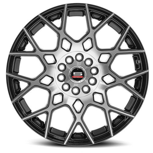 20" Spec-1 SP-52 Gloss Black & Machined 20x8.5 Wheel 5x112 5x4.5 38mm Rim